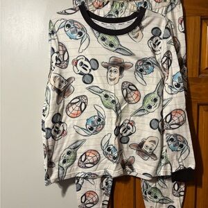 Disney Character Pajama Set - White with Black Accents